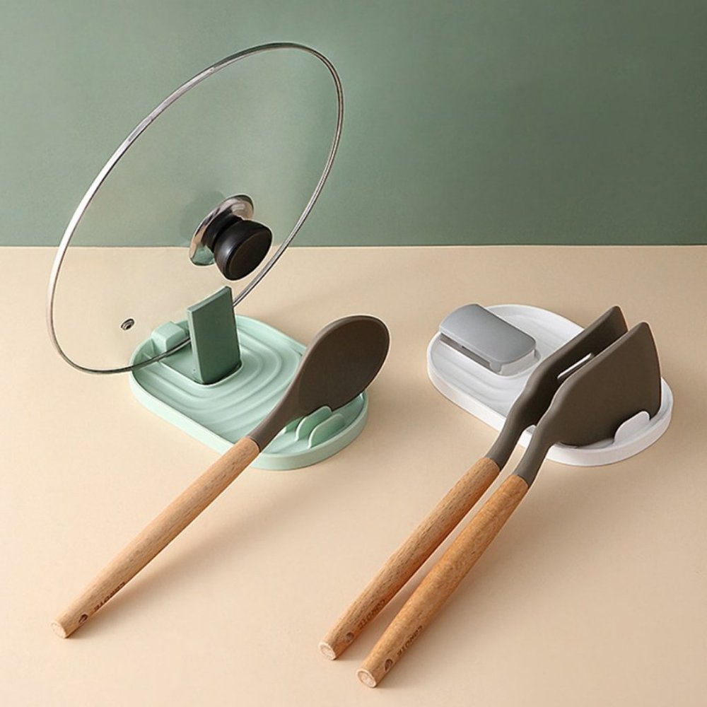 Non Slip Kitchen Spoon Holders Spatula Rack Shelf